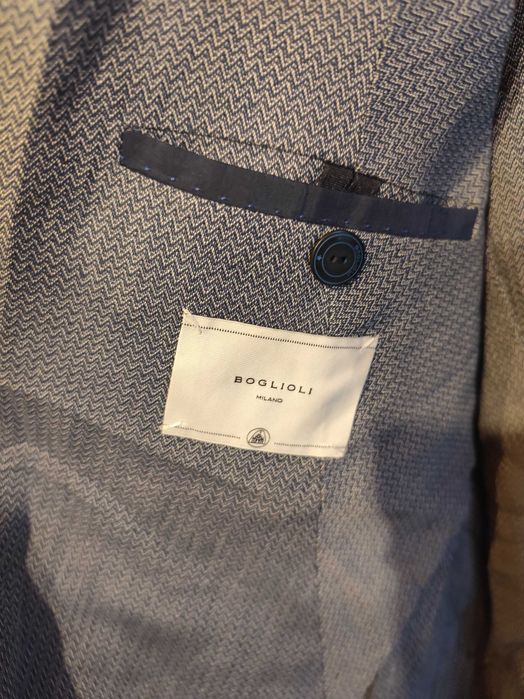 Sacou blazer 54 XXL de lux BOGLIOLI lana super 130's blue navy