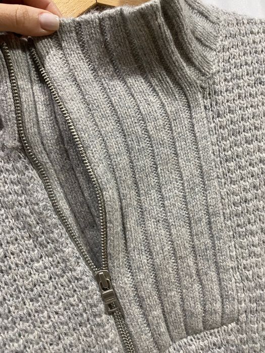 Пуловер от вълнена смес Armani Exchange в сиво