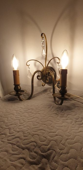 Accesoriu decor lumina vintage colectie alama cristal  Franta 1930