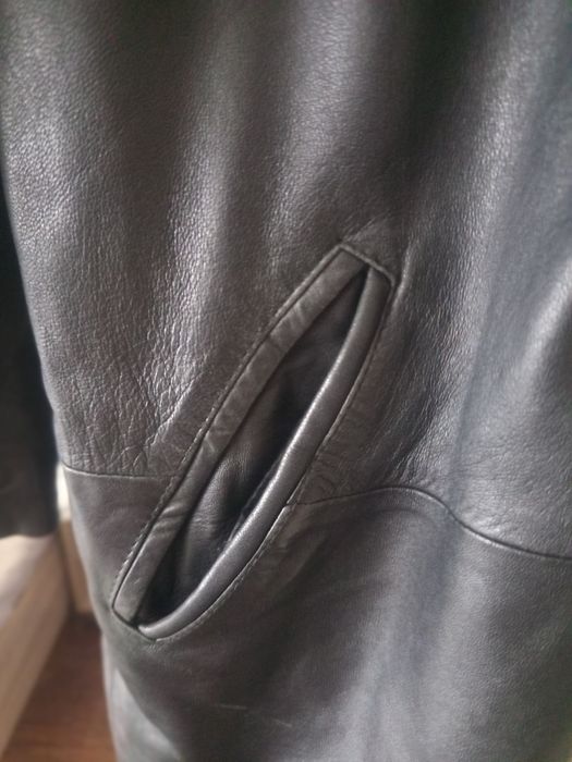 Дамско черно яке от естествена кожа XL р.