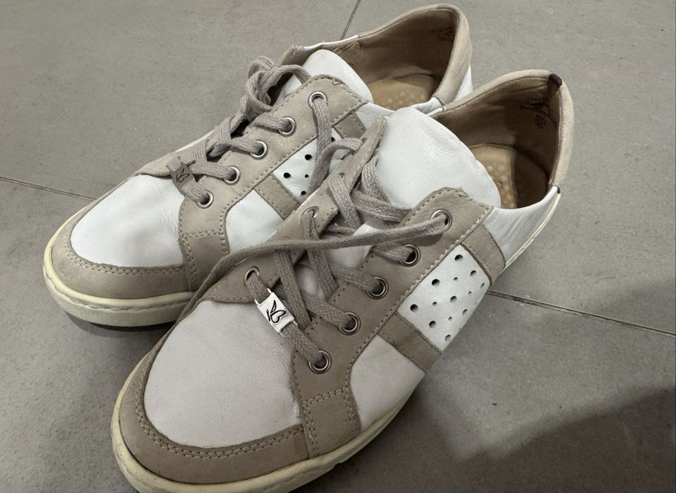 Макасины Бежево/Белые