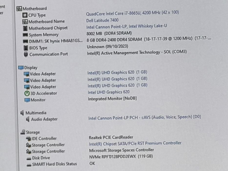 vand 3 x laptop Diagnoza Del Latitude 7400.14"FH.i7.8 Gb.Ssd Nvme 256 Gb