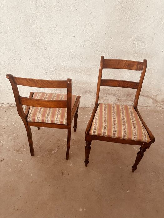 Комплект 2 трапезни стола от масивно дърво – стил Biedermeier