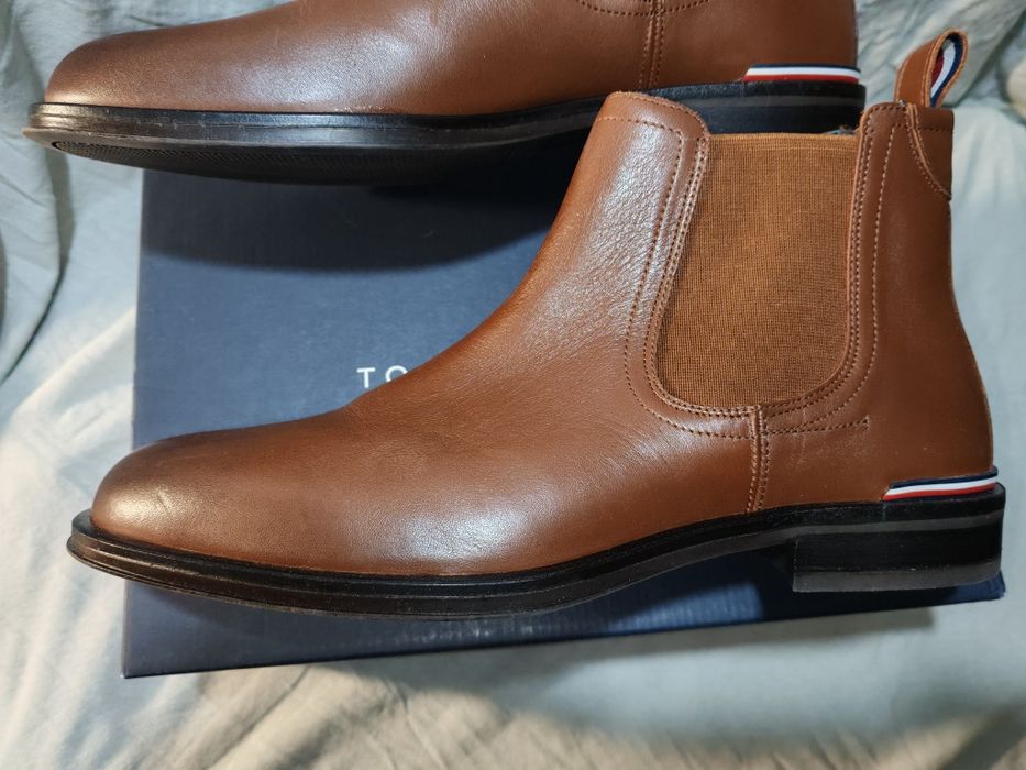 Стилни мъжки кларкове от естествена кожа TOMMY HILFIGER №43