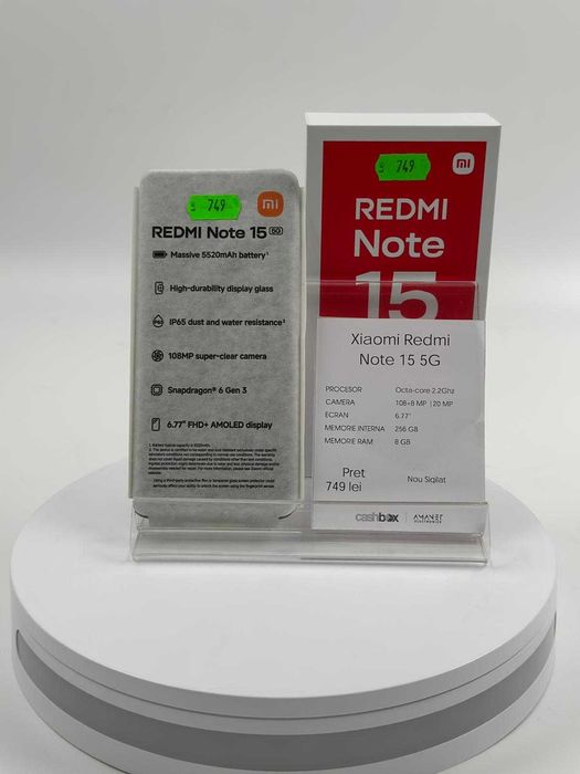 Xiaomi Redmi Note 15 5g 256gb 8gb Ram Garantie 24 Luni CashBox