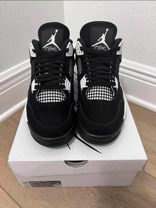 Jordan 4 White Thunder 41,42, Negru, Noi in Cutie