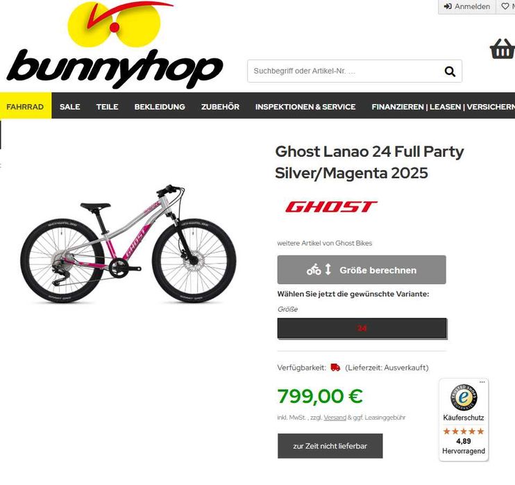 Bicicleta copii MTB Ghost Lanao 24 Full Party - Suntour XCR Air, Shimano Deore