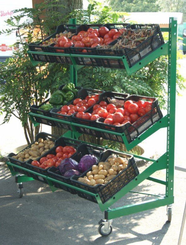 Стеллажи для овощей и фруктов от завода Евромаркет