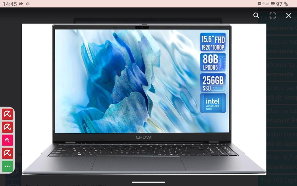 Laptop chuwi gemenibook pro plus n100 15,6 invh