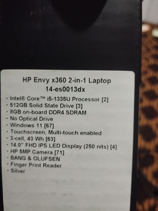 Hp Envy x360 2-in-1 laptop 14-es0013dx
