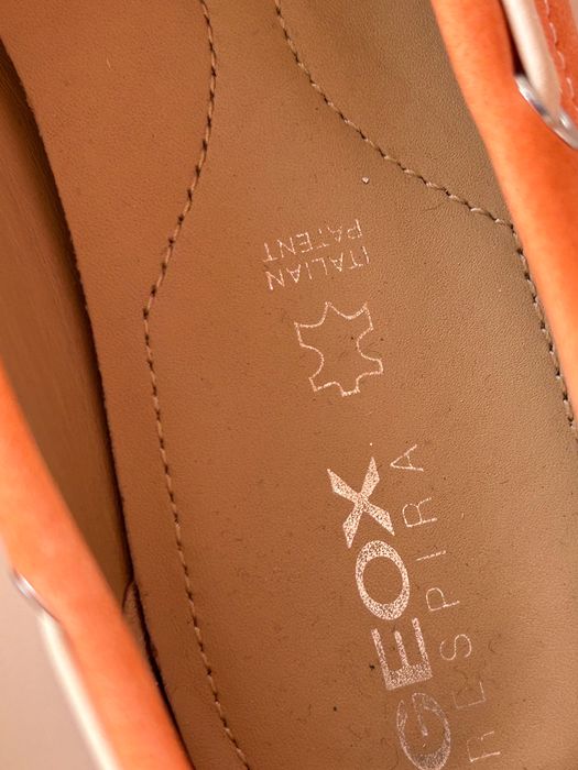 Geox respira елегантни кожени мокасини в разкошен цвят сьомга 36.5/37