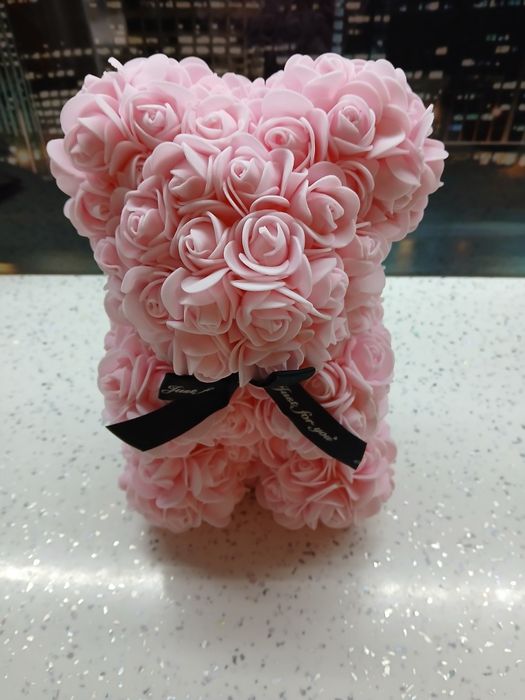 Мече от вечни рози розово