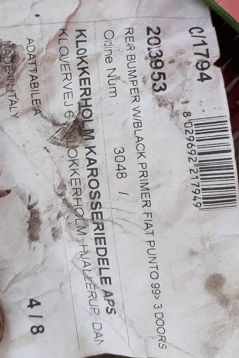 Bara spate noua Fiat Punto