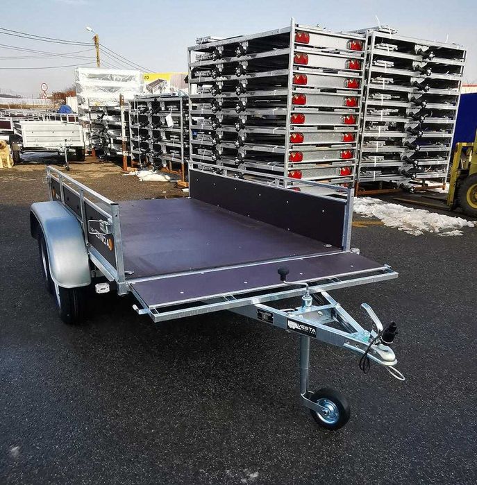 Remorca VESTA TRAILERS in Cluj Napoca, Dublu Ax 750 kg, Dim.232(250)*135*40 Cm. Gratuit: roata susitinere, Civ RAR si Numar Provizoriu