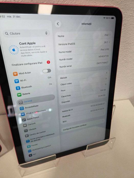 Tabletă Apple iPad A16 Pink 128GB Cod 116071