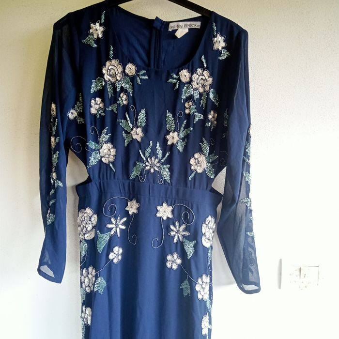 Rochie f.eleganta de ocazie, brodată , bleumarin, marca Ashley Brooke