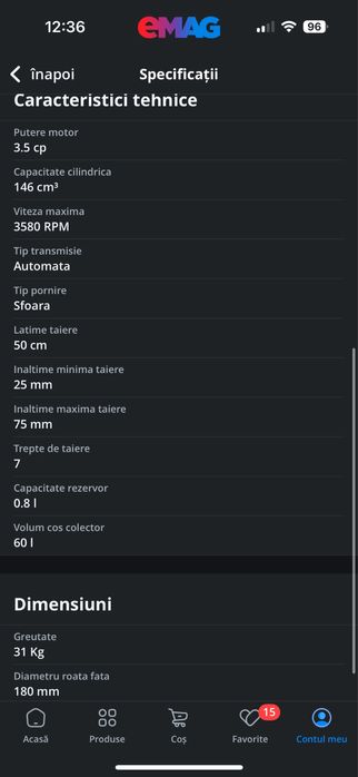 Masina de tuns iarba sigilata