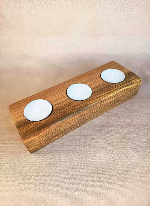 Дървени свещници от естествен дъб