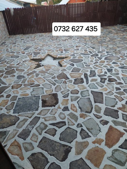 Piatră de munte pentru pavaj și placări – Material + Manoperă