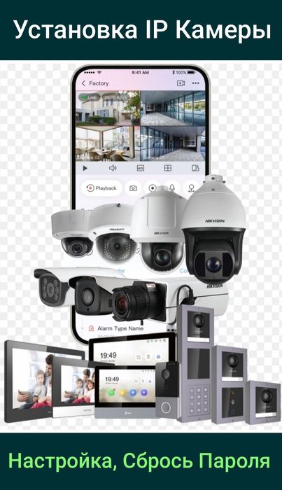 Установка Камеры, Домофона и настройка, сброс пароля