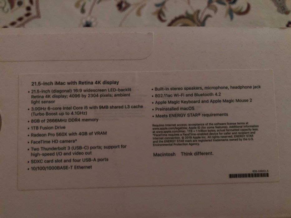 iMac (Retina 4K, 21,5 дюйм., 2019 г.) Б/У