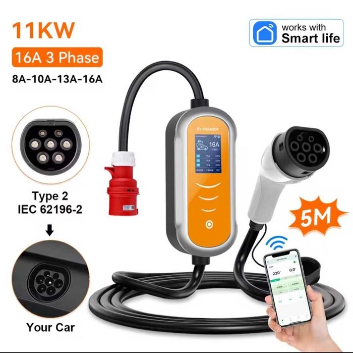 Чисто нова зарядна станция за автомобл 11kw трифазна