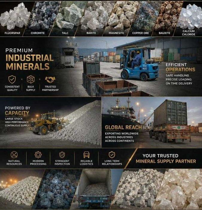 Минералы и нерудные материалы, Minerals and Raw materials