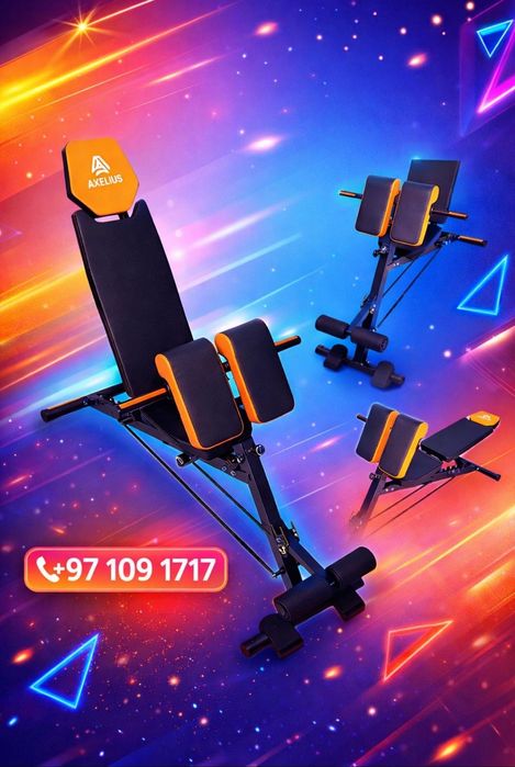 Лежак для пресса + гиперэкстензия Скамя для гантели и спины 3в1 ax 042