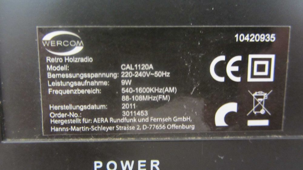 Radio AM FM de calitate, Wercon Germania carcasa din lemn foarte bun