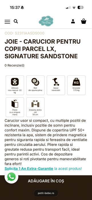Carucior copii- Joie Parcel LX Signature