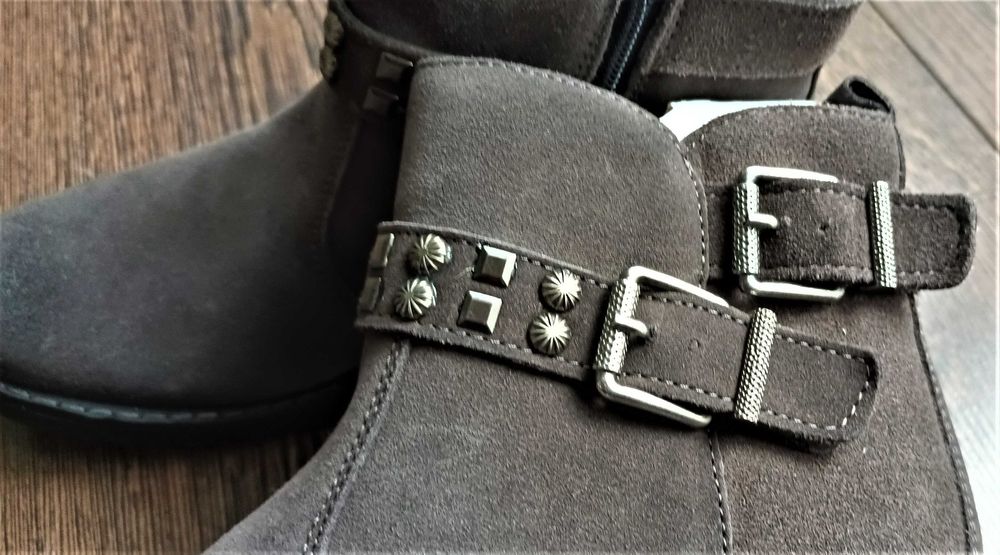 Botine IGI&CO din piele cu catarame si tinte, maro, marimea 35