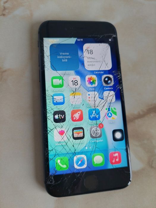 [SE2] Vând  iPhone SE 2 spart dar funcțional (iOS 26.1) //poze reale