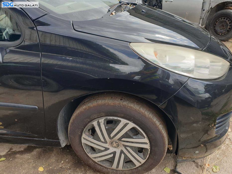 Aripa Dreapta Fata Peugeot 207 2006 - 2014 Culoare EXL Noir Obsidien [Q1857]