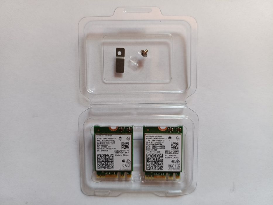 Placă Wireless Wi-Fi 6E - Intel AX210 NGW interfață M.2/NGFF 2230 Tri-Band 2,4/5/6 GHz Bluetooth 5.3 viteză 5,4 Gbps - NOU