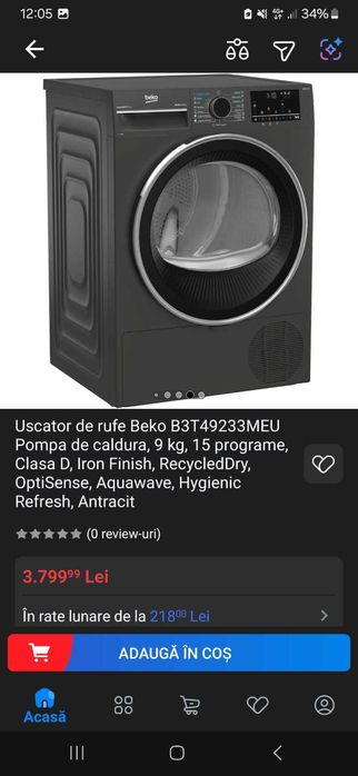Uscător rufe Beko perfect funcțional