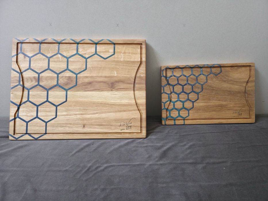 Дървени дъски за сервиране – Дизайн "Пчелна пита"