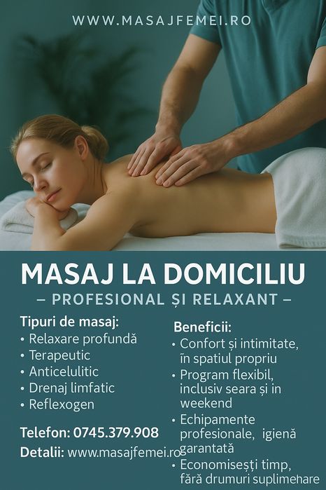 Masaj la domiciliu – Profesional și relaxant