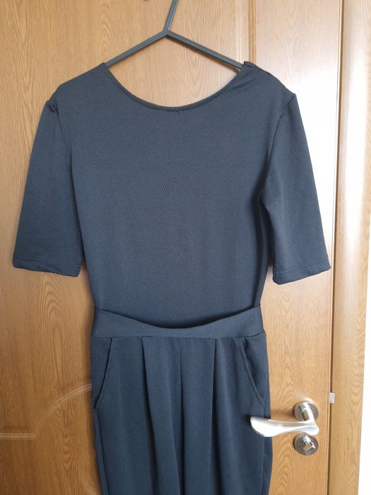 Черен гащеризон Megz с гол гръб