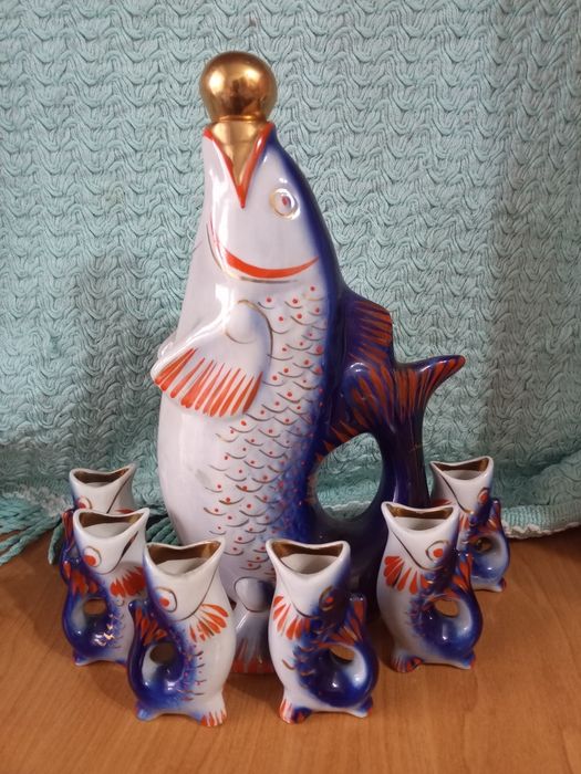 Коньячный набор рыбки из СССР!!!