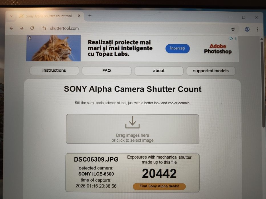 Sony Alpha 6300(20k cadre)PRET FIX