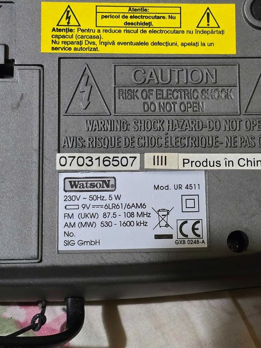 Radio ceas cu alarma Watson