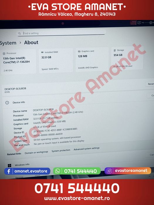 Laptop 16.10” LENOVO IdeaPad Slim 5i Intel Core i7-13620H 1TB SSD 32GB RAM Intel UHD Graphics Windows 11 Pro
