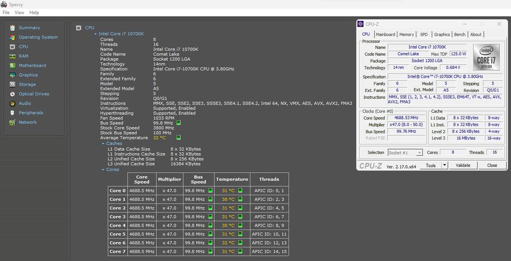 Intel i7-10700K 5.1GHz – 8 Core / 16 Thread – Perfect pentru Gaming