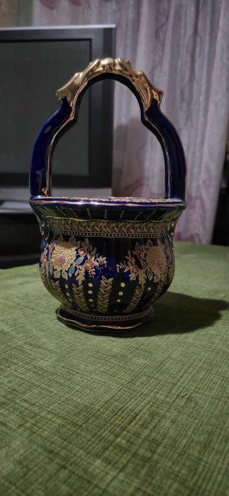 Коллекционный фарфоровый сервировочный набор СССР, кобальт