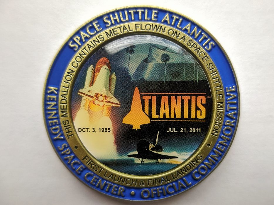 Медальон NASA, Space Shuttle Atlantis.