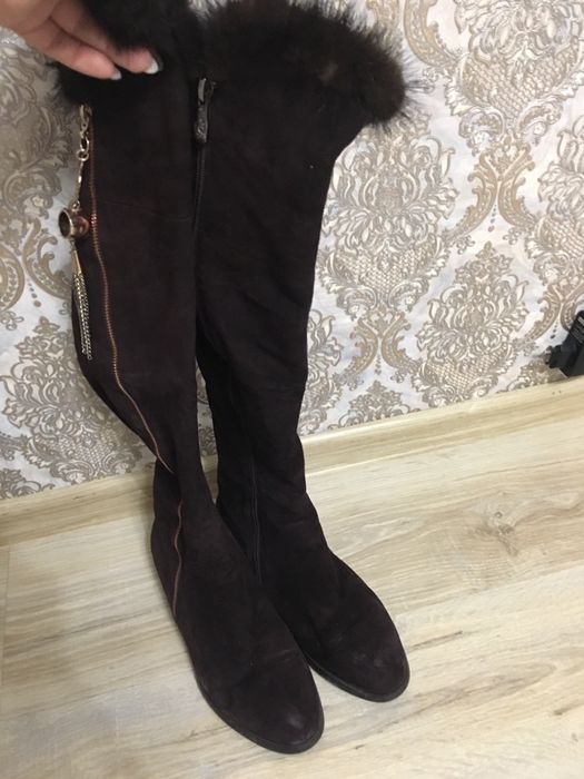 Зимние сапоги коричневые