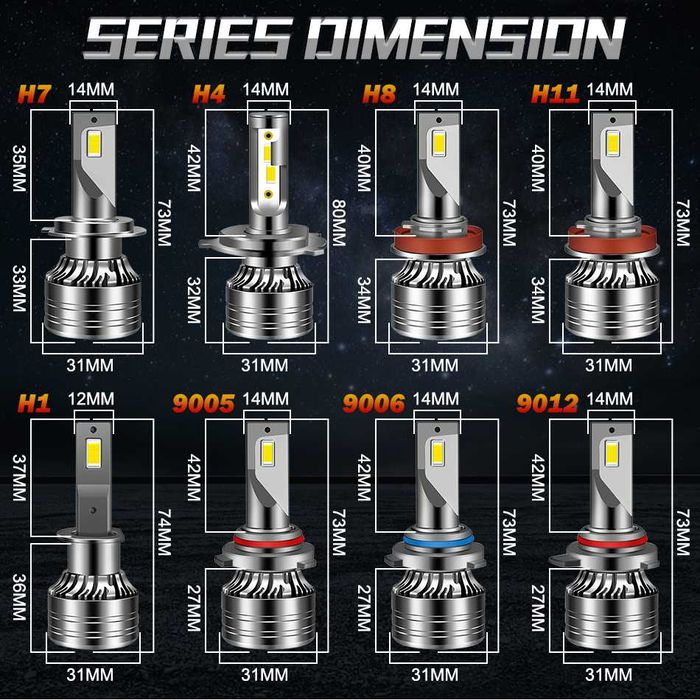 Лед крушки  h7 h4 hb4 hb3 LED CSP 7535 350 W