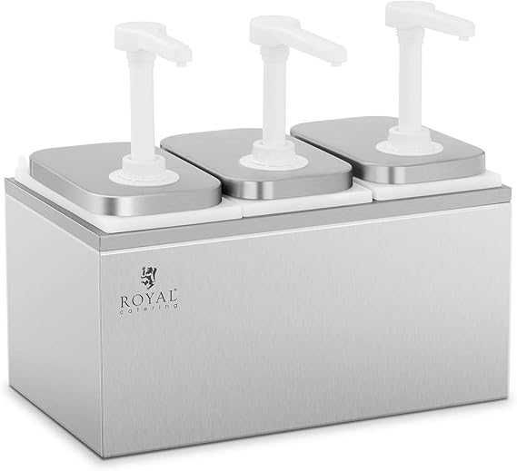 Dozator  sosuri  profesional ,INOX cu cu 3 pompe, 3 x 2 L