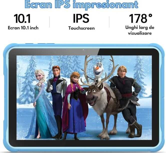 Tableta pentru copii de 7|10 inch, Android,  32|64 GB ROM Blue|Roz|Mov