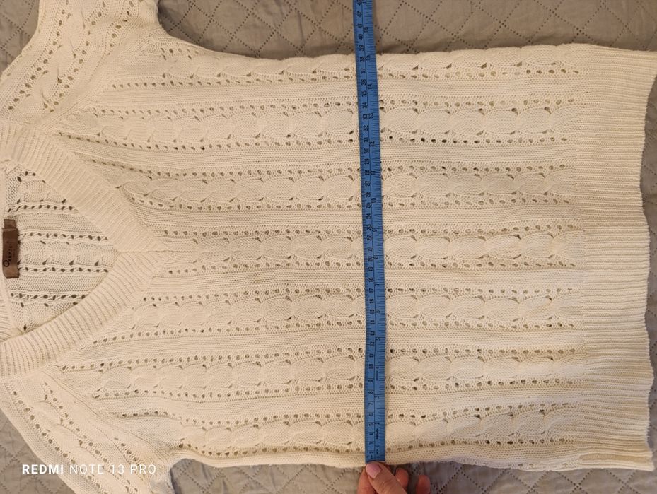 Bluza  pulover alb unt